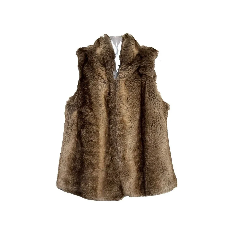 Woodland Faux Fur Vest Women's Small Cashmere Blend Winter Outerwear Boho Casual